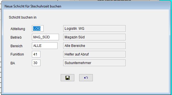 Fehlerprotokoll Neue Schicht buchen