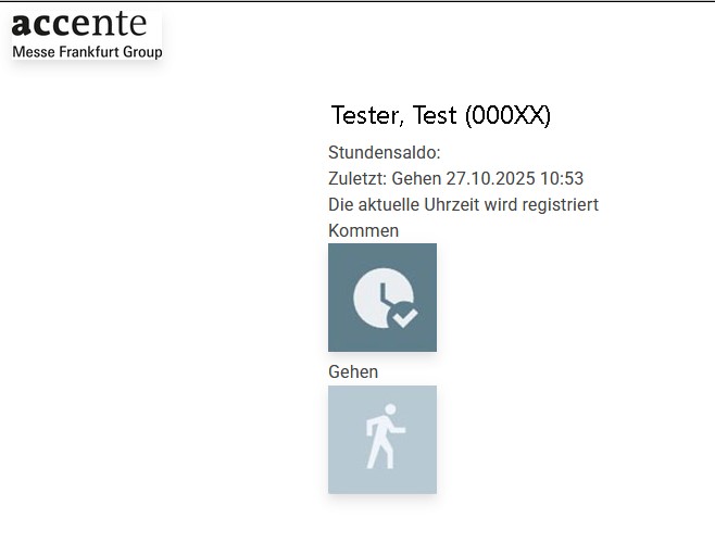 Screenshot: Erfassen des QR-Code und Anzeige im WebClient
